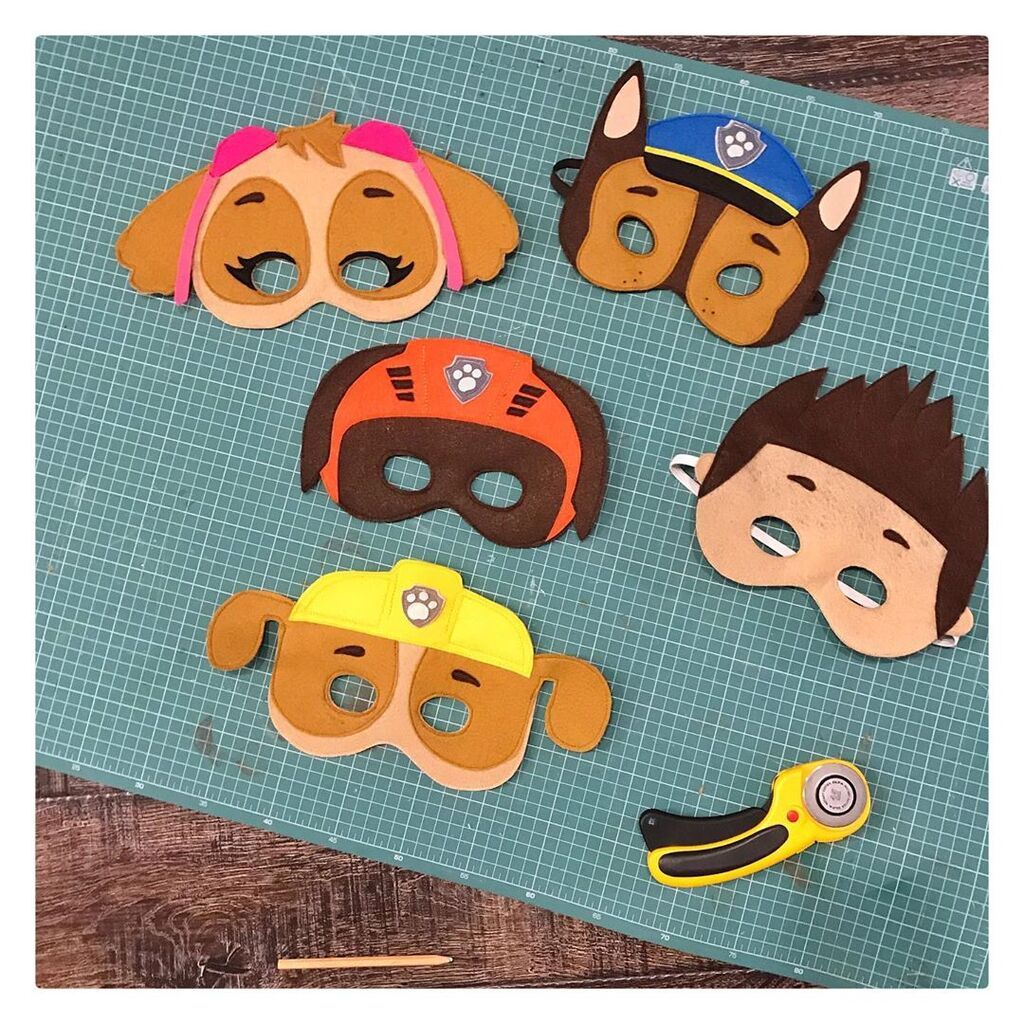 Παιδικές αποκριάτικες μάσκες από χαρτόνι, Paw Patrol - πηγή φωτογραφίας: Instagram account @tukkelutott