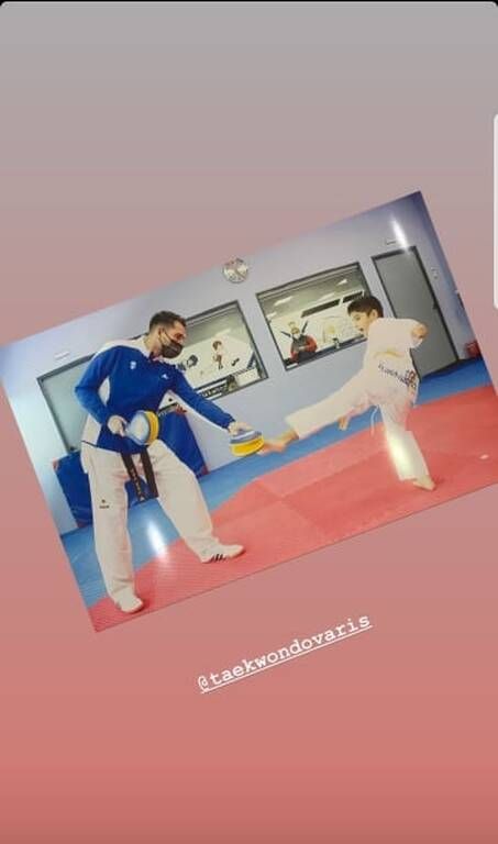Ο γιος της Φαίης Σκορδά κάνει taekwondo