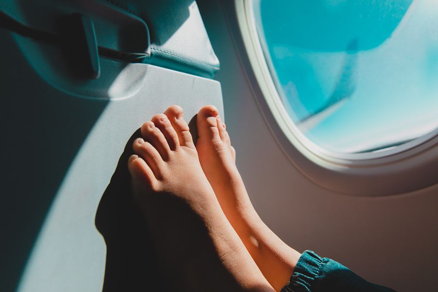 bigstock Feet Of Little Girl Travel By 295838542
